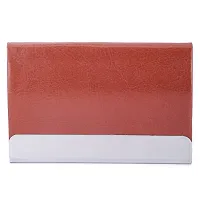 Kastner Artificial Leather Tan Card Holder-thumb1