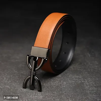 Stylish Tan Synthetic Solid Belt For Men