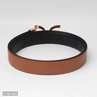 Stylish Tan Synthetic Solid Belt For Men-thumb4