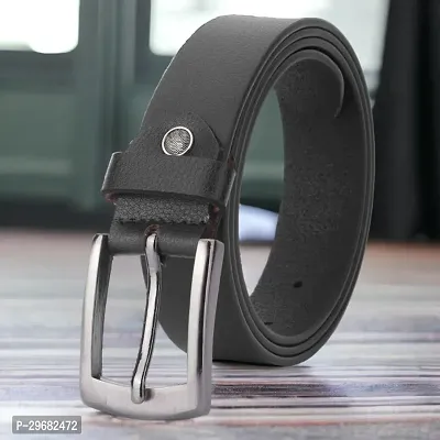 Men Formal Black Genuine Leather Belt