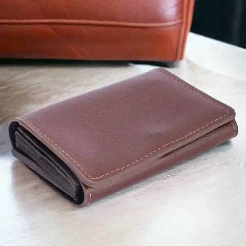 Classy Faux Leather Textured Card Holder