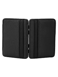 Trendy Men Artificial Leather Black Card Holder-thumb3