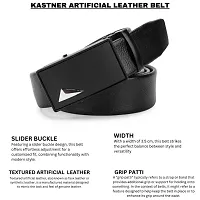 Men's Black Solid Artificial Leather Belt Pack of 1-thumb1