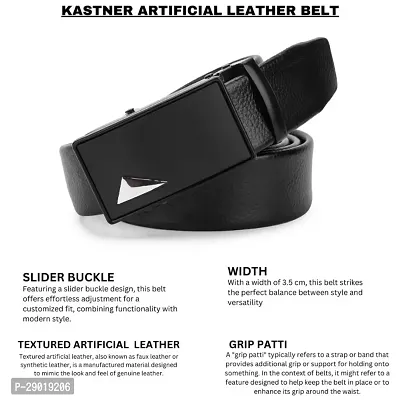 Men's Black Solid Artificial Leather Belt Pack of 1-thumb2