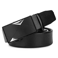 Men's Black Solid Artificial Leather Belt Pack of 1-thumb1