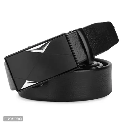 Men's Black Solid Artificial Leather Belt Pack of 1-thumb2