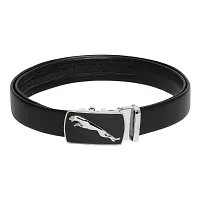 Stylish Artificial Leather Black Slider Buckle Belt-thumb1