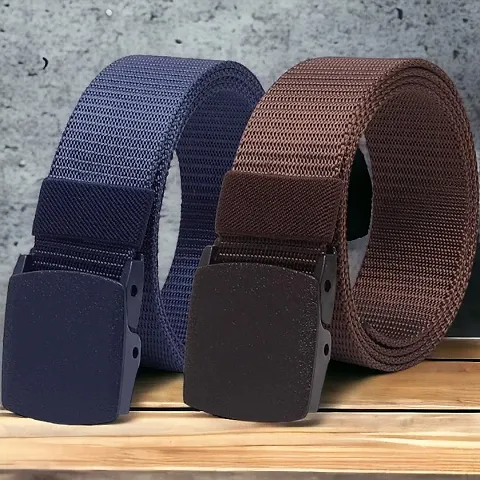 Davidson Pack of 2 Men's Army Style Buckle Belts