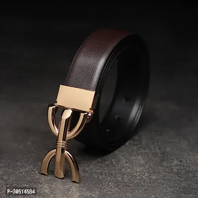 Stylish Brown Synthetic Solid Belt For Men