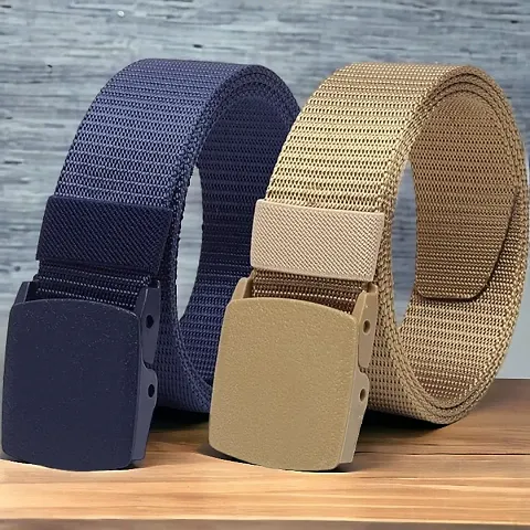 Davidson Pack of 2 Men's Army Style Buckle Belts