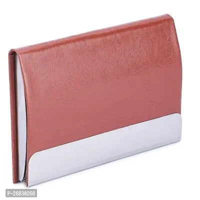 Kastner Artificial Leather Tan Card Holder-thumb3