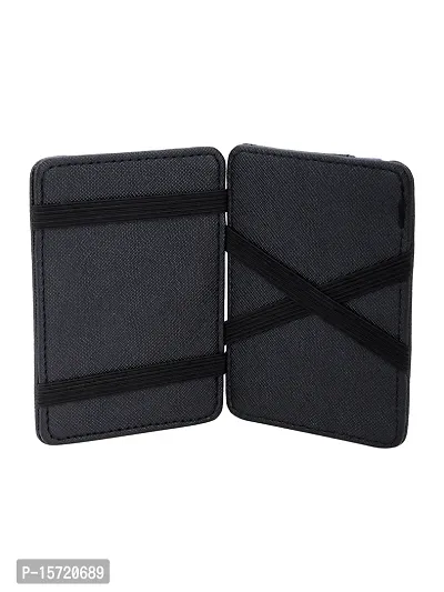 Trendy Men Artificial Leather Black Card Holder-thumb3