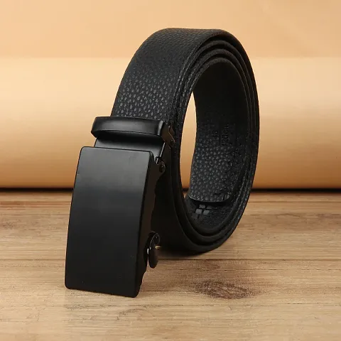 Men's Artificial Leather Slide Belt With Easier Adjustable Buckle