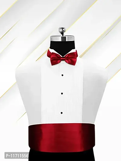 Satin The Cerulean Cummerband and Bow Tie Set (Maroon)-thumb0