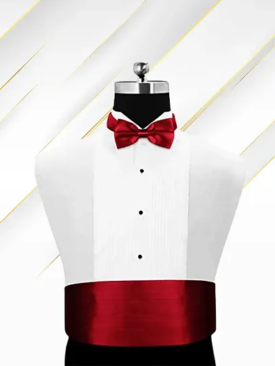 Satin The Cerulean Cummerband and Bow Tie Set (Maroon)