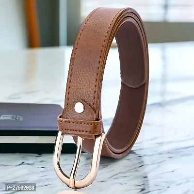 Elegant Brown Formal Artificial Leather Belt For Women-thumb0