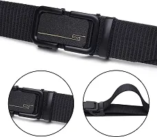 Kastner Men Black Canvas Solid Belt-thumb3