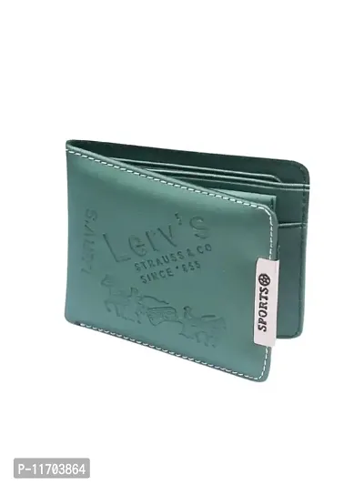Stylish Green Printed Artificial Leather Wallet For Men