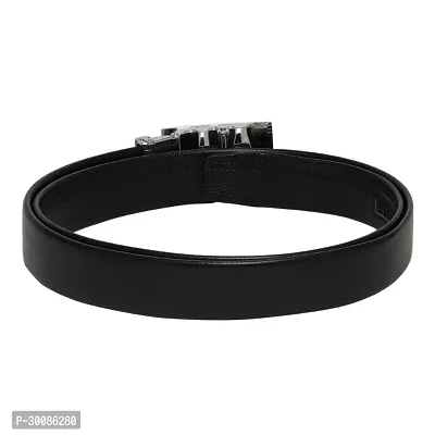 Stylish Artificial Leather Black Slider Buckle Belt-thumb3