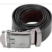 Elegant Black Artificial Leather Solid Belt For Men-thumb1