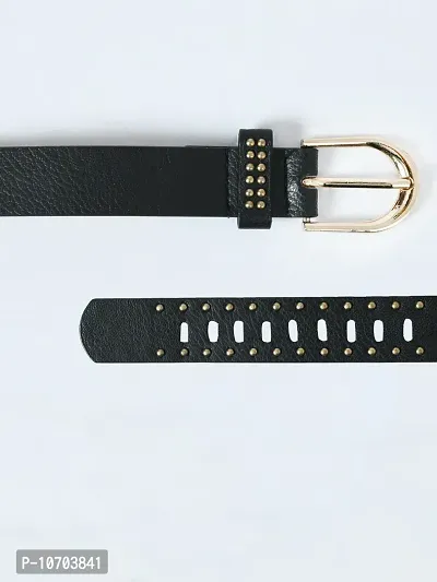 Stylish Solid Artificial Leather Self Design Belt For Women-thumb5