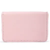 Kastner Artificial Leather Pink Card Holder-thumb1