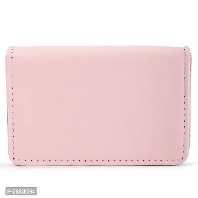 Kastner Artificial Leather Pink Card Holder-thumb2