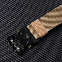 MEN CASUAL BEIGE NYLON,CANVAS BELT-thumb2