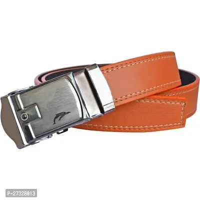 Elegant Tan Artificial Leather Solid Belt For Men-thumb3