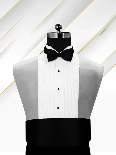 Satin The Cerulean Cummerband and Bow Tie Set (Black)
