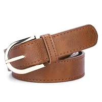 Elegant Brown Formal Artificial Leather Belt For Women-thumb1