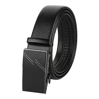 Stylish Artificial Leather Black Slider Buckle Belt-thumb2