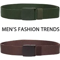 Unisex Nylon  Canvas Waist Belt Pack Of 2-thumb1