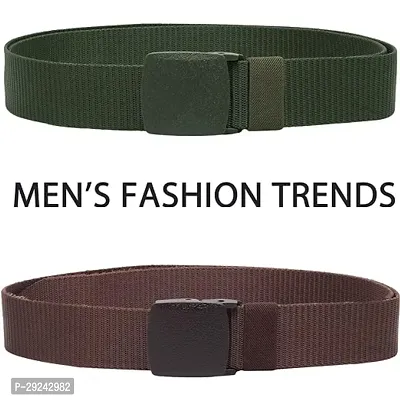 Unisex Nylon  Canvas Waist Belt Pack Of 2-thumb2