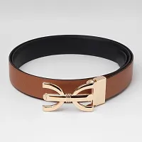 Stylish Tan Synthetic Solid Belt For Men-thumb2