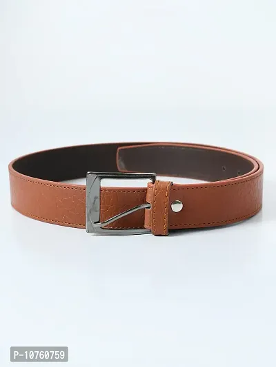 Elegant Tan Synthetic Leather Solid Belts For Men-thumb3