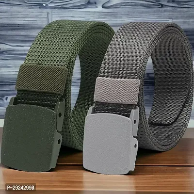 Unisex Nylon  Canvas Waist Belt Pack Of 2-thumb0