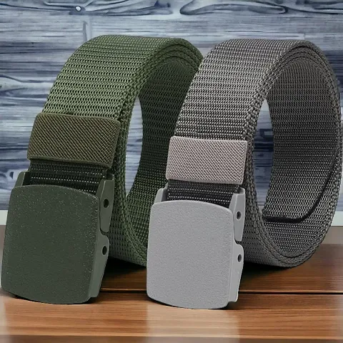 Unisex Nylon Canvas Waist Belt Pack Of 2