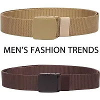 Unisex Nylon  Canvas Waist Belt Pack Of 2-thumb3