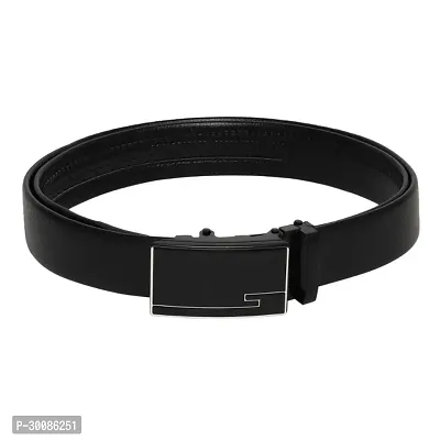 Stylish Artificial Leather Black Slider Buckle Belt-thumb2