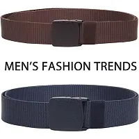 Unisex Nylon  Canvas Waist Belt Pack Of 2-thumb1