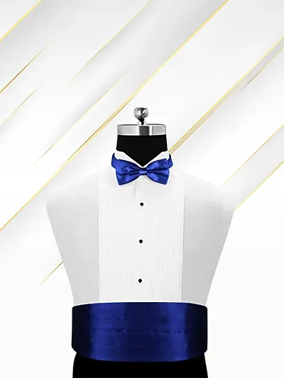 Satin The Cerulean Cummerband and Bow Tie Set (Blue)