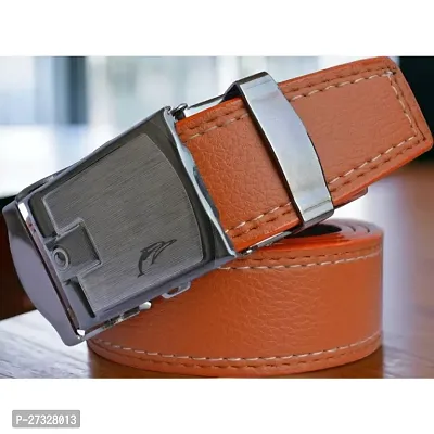 Elegant Tan Artificial Leather Solid Belt For Men-thumb0