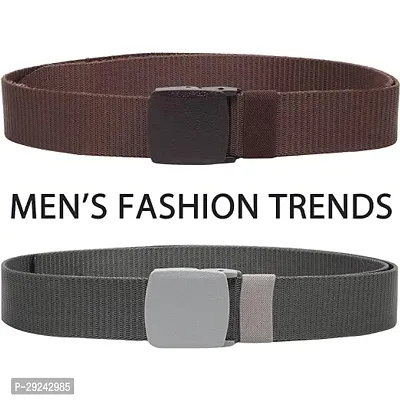 Unisex Nylon  Canvas Waist Belt Pack Of 2-thumb2