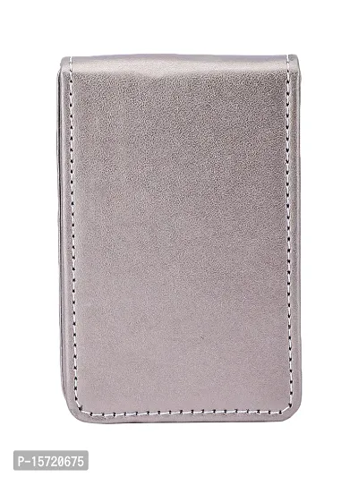 Trendy Men Artificial Leather Silver Card Holder-thumb2