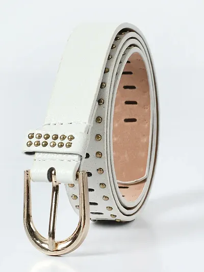 Stylish Solid Artificial Leather Self Design Belt For Women