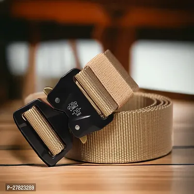 MEN CASUAL BEIGE NYLON,CANVAS BELT-thumb0