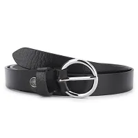 Women Formal Black Genuine Leather Belt-thumb3