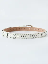 Stylish Solid Artificial Leather Self Design Belt For Women-thumb3