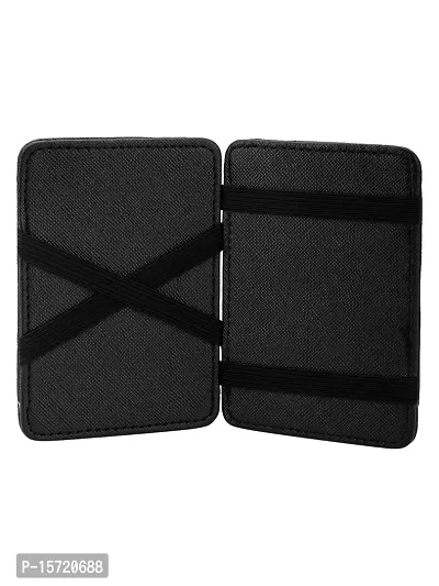 Trendy Men Artificial Leather Black Card Holder-thumb3